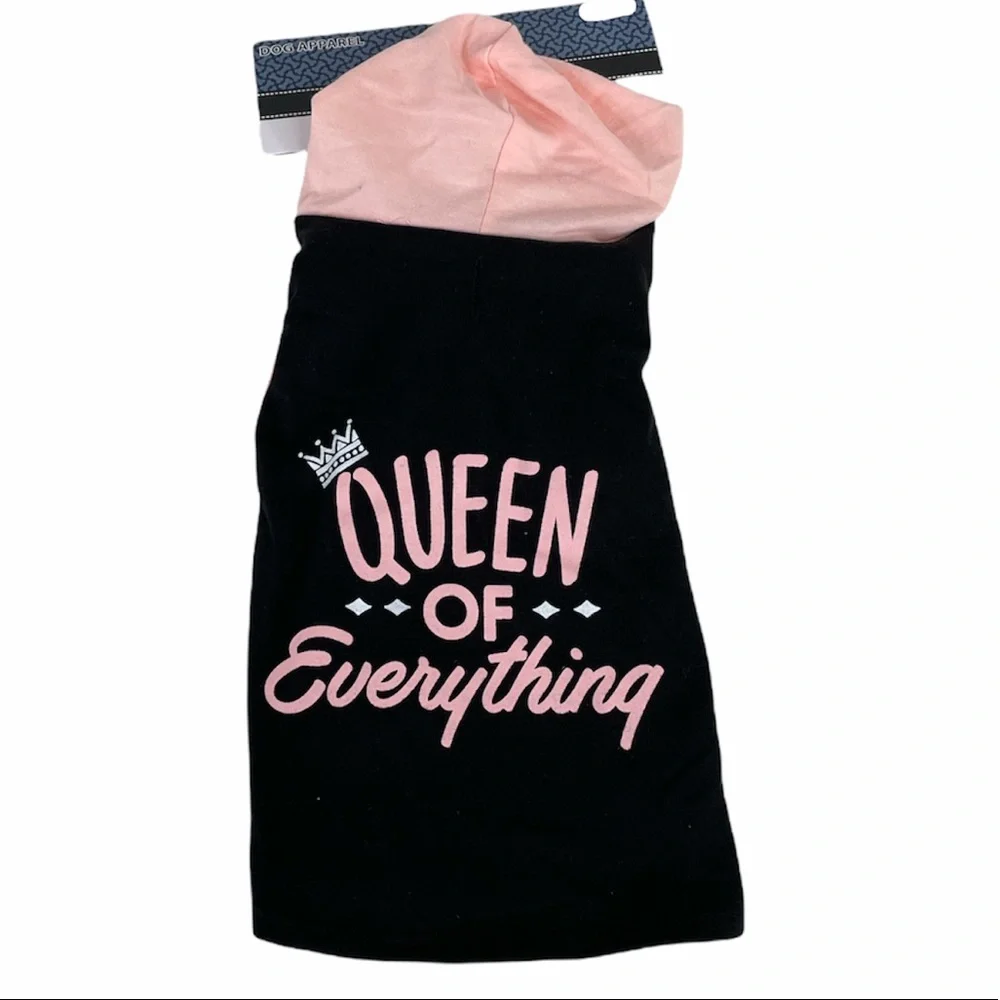 Wag & Bone Queen of Everything Dog Shirt, Black, Pink, Small, Medium